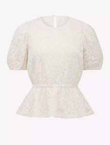 Forever New  Lace Embordiered Peplum Top