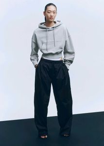 H&M Cropped Grey Hoodie