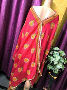 Elegant full Embroidered Red Dupatta