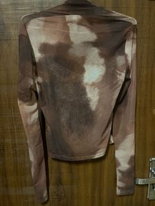 Newme Mesh Tie-Dye Long Sleeve Top