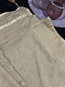Elegant Golden Saree with Embellishments