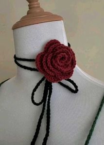 Red Rose Crochet Choker