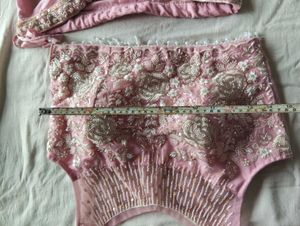 Indo-Western Crop Top and Cowl skirt Set with Shru