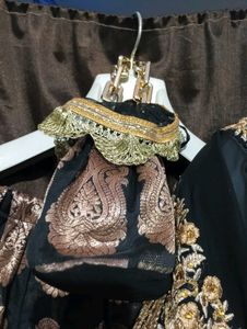 Designer Black &amp; Gold Lehenga Choli Set