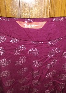 Women's Maroon Dupatta with Silver Print