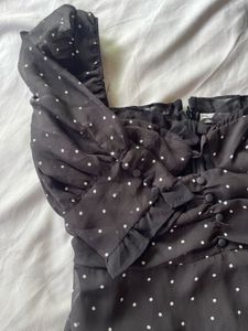 Chic Black Polka Dot Mini Dress