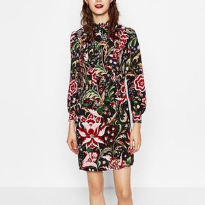 Midnight bloom floral mini dress