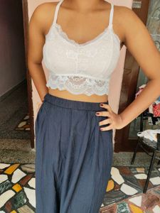 Cream Lace Cropped Bralette Top