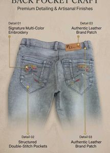 Grey Wash Stretch Denim Jeans