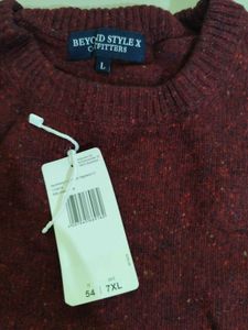 Men's Maroon Sweater with Elbow Patches