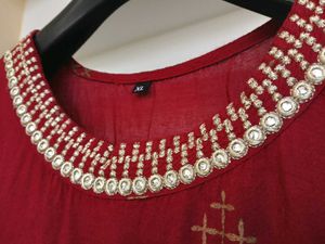 Beautiful Maroon Embroidered Kurta