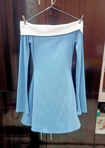 Off-Shoulder Mini Dress blue