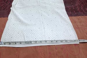 White Sleeveless Rhinestone Knit Tank Top