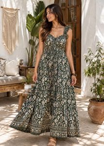 Bohemian Floral Tiered Maxi Dress