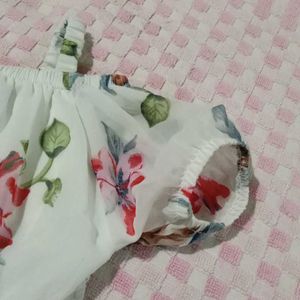 Floral Ruffle Cold Shoulder Top