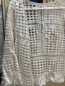 White Crochet Lace Blouse