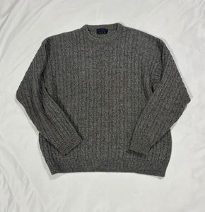 Gray Oversized Knit Sweater