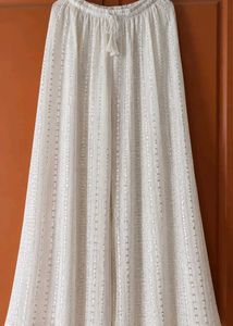 Elegant sequence White plazzo pants