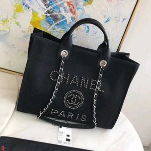 Chanel Deauville Large Size Tote 40cms with Pearls