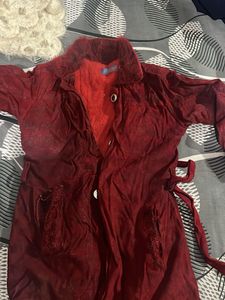 Red Faux Fur Coat