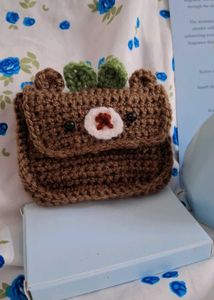 Handmade Crocheted Bear Pouch
