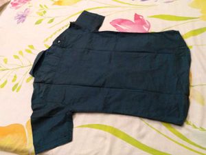 Men's Blue Button-Up Shirt