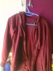 Maroon Zip-Up Hoodie
