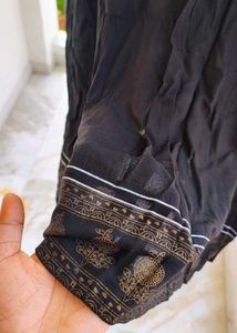 Elegant Black Kurta with Golden Border
