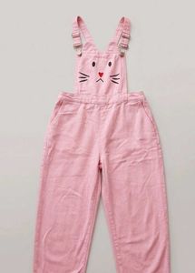 Aesthetic Pink Cat Print Dungaree & Jumpsuit Set