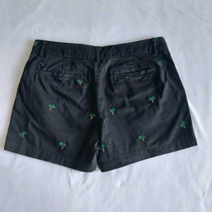 Black Embroidered Palm Tree Sumer Shorts🌴