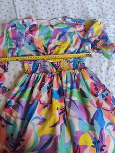 Vibrant Floral Print Long Sleeve Dress