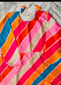 Vibrant Striped Kurta Set with Dupatta