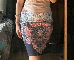 Bohemian Print Pencil Skirt