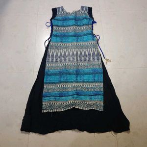 Boho Print Maxi Dress with Slit Front
