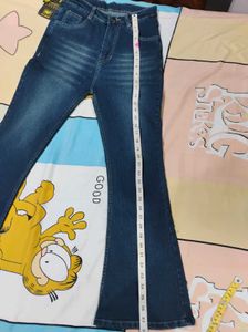 Dark Blue High-Waist Bell Bottom Jeans