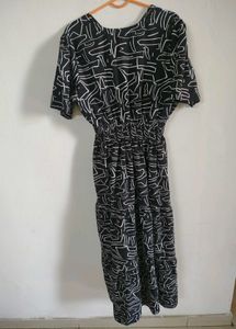 Stylish Black&amp;White Print Dress[FREE DELIVERY]