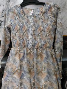Boho Print Long Sleeve Dress