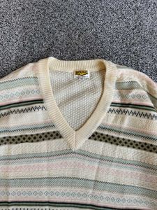 Vintage Striped V-Neck Sweater