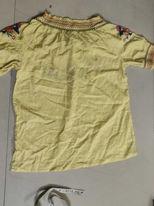 MAX Yellow Embroidered top