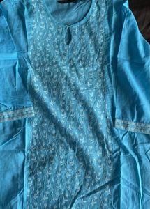 Embroidered Blue Kurta
