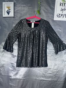 Chic Leopard Print Bell Sleeve Top