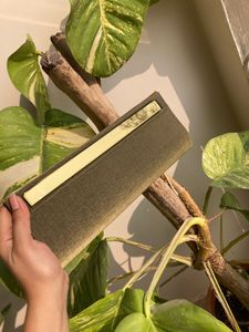 Olive Green Clutch with Gold Accent