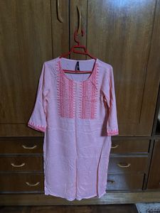 Pretty Pink Embroidered Kurta