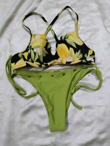 Lemon Print Bikini Set