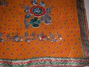 FREE DELIVERY NEW ORANGE SEQUINS SAREE