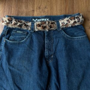 Faux Fur Leopard Print Belt