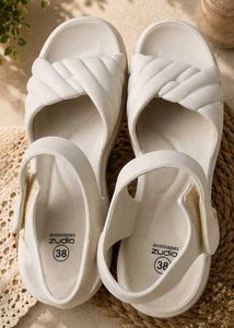 White Strappy Comfort Sandals