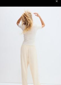 H&amp;M Cream paper bag pants