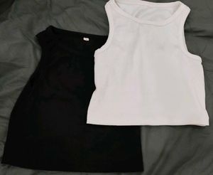 Black and White Tank Tops Set