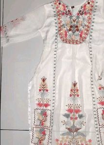 side open white good quality churidhar top